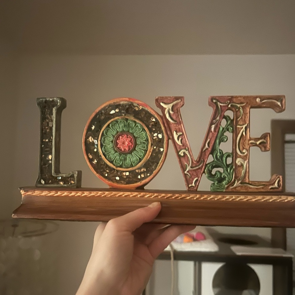 Heavy - LOVE Sign mosaic mirrored earth tones